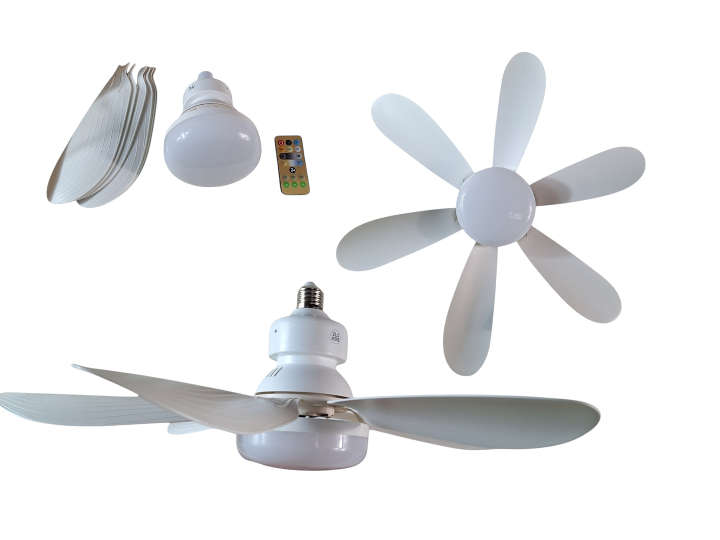 Ampolleta led con ventilador de techo con control remoto