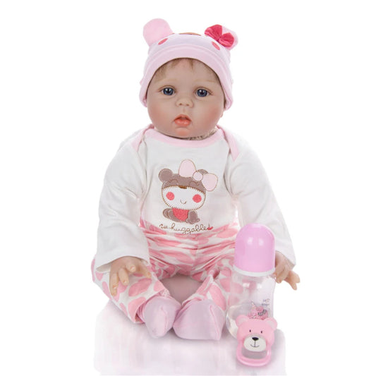 Muñeca bebe reborn realista 55mm con accesorios